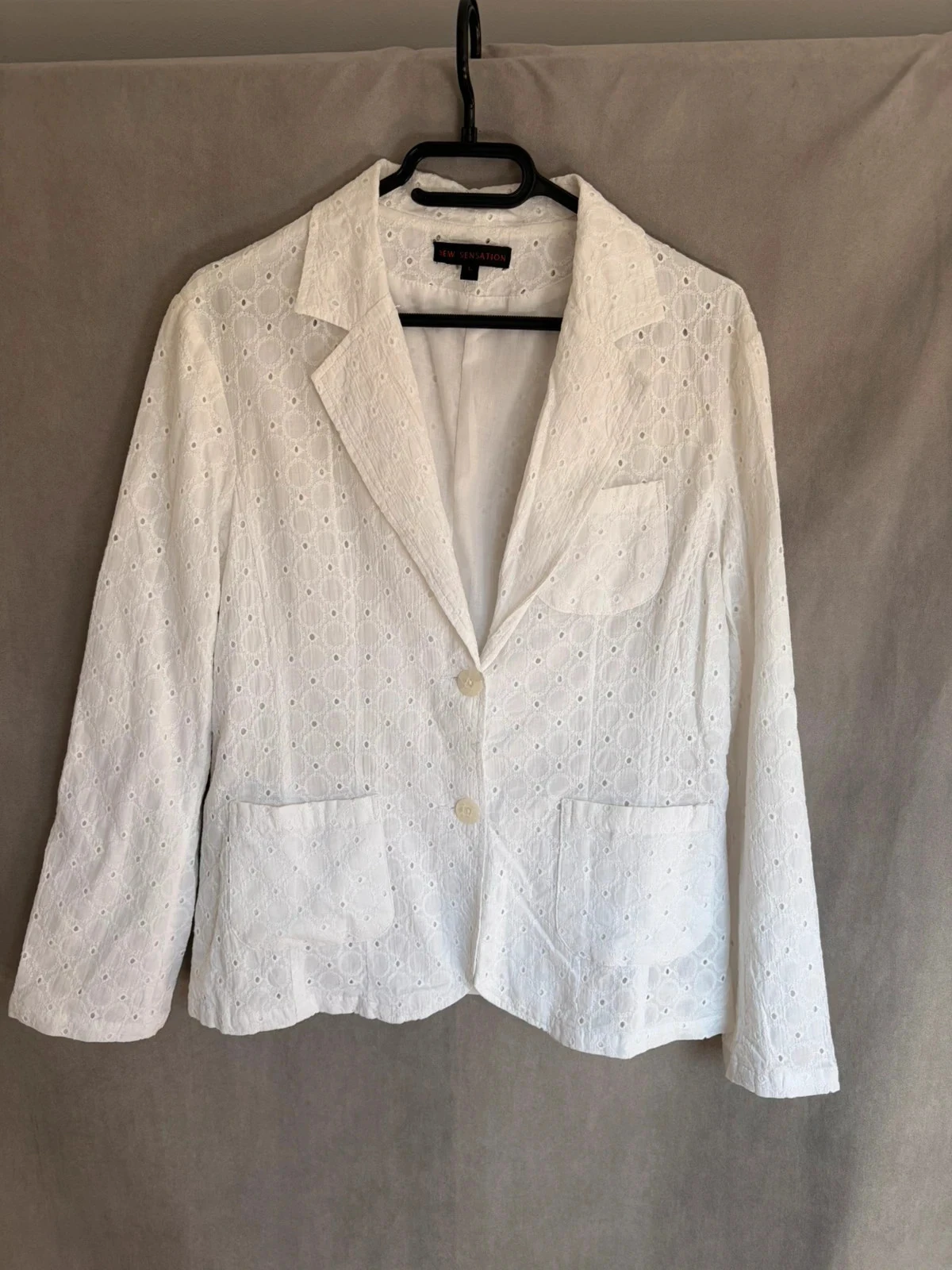 Veste blanche effet dentelle crochet vintage